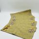 Lot de 4 sets de table vintage brodés en toile de jute