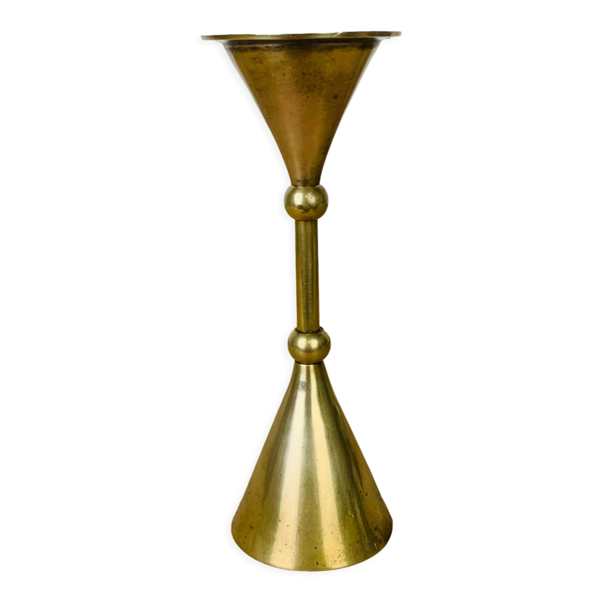 Scandinavian brass candle holder