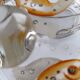 1930s Antique Bohemian Glass Bonbon Dish, Hand blown & painted, Art Deco