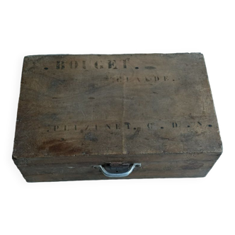 Suitcase box solid wood patinated trunk storage lock dp 0823312