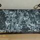 Polished Black and White Emperador marble coffee table, wrought iron base in Morocco