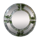 Mid-century round green Murano glass Italian mirror by Mazzega, 1960s
