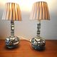 Pair of Spanish painted wooden lamps