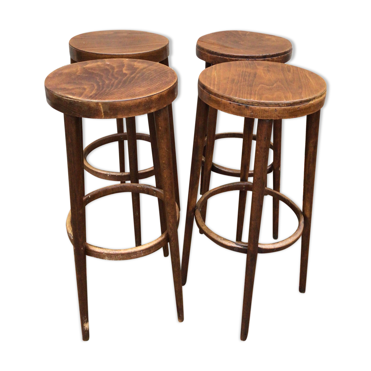 Set of 4 Bauman bar stools