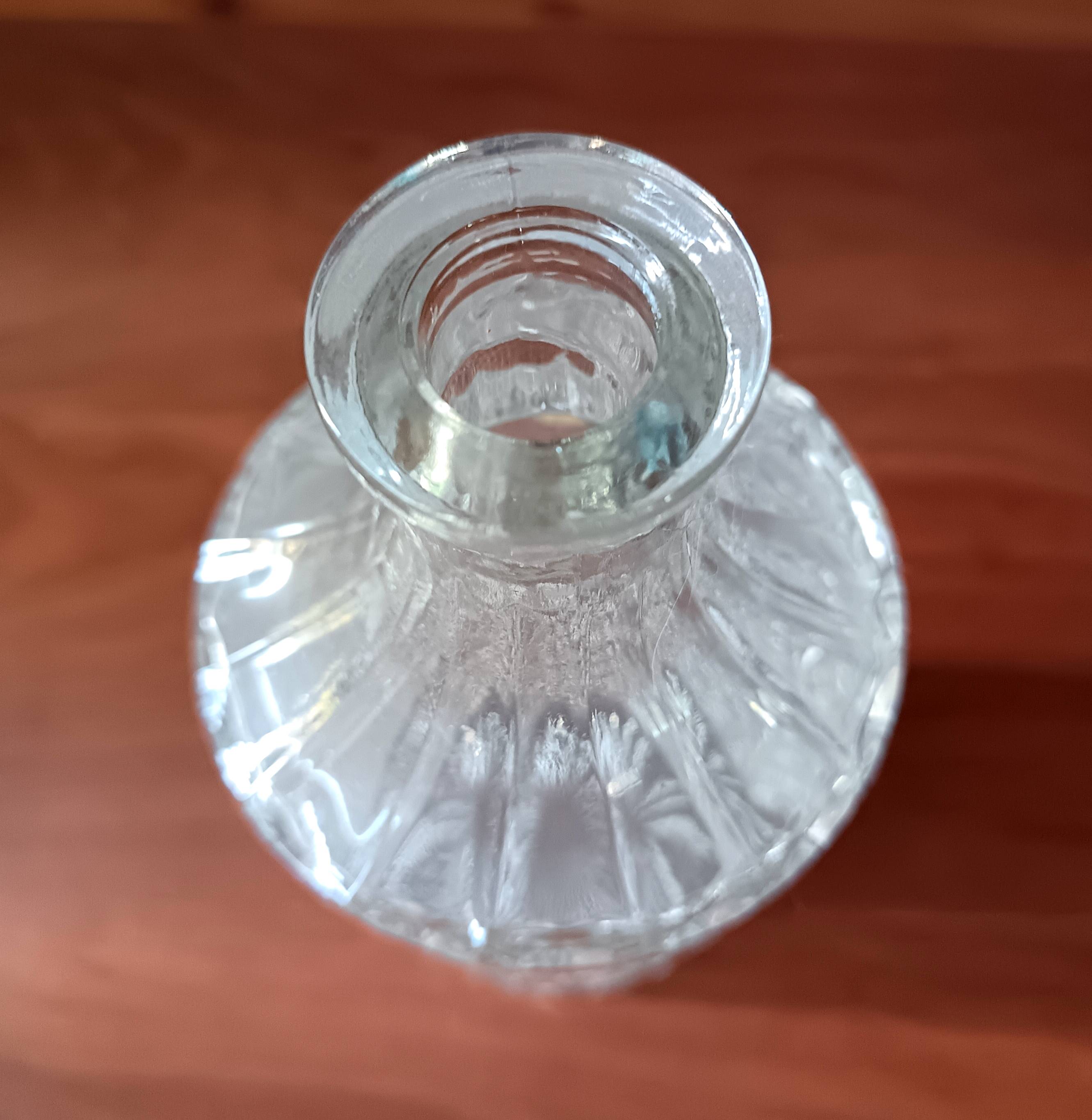 Vintage round clear glass carafe