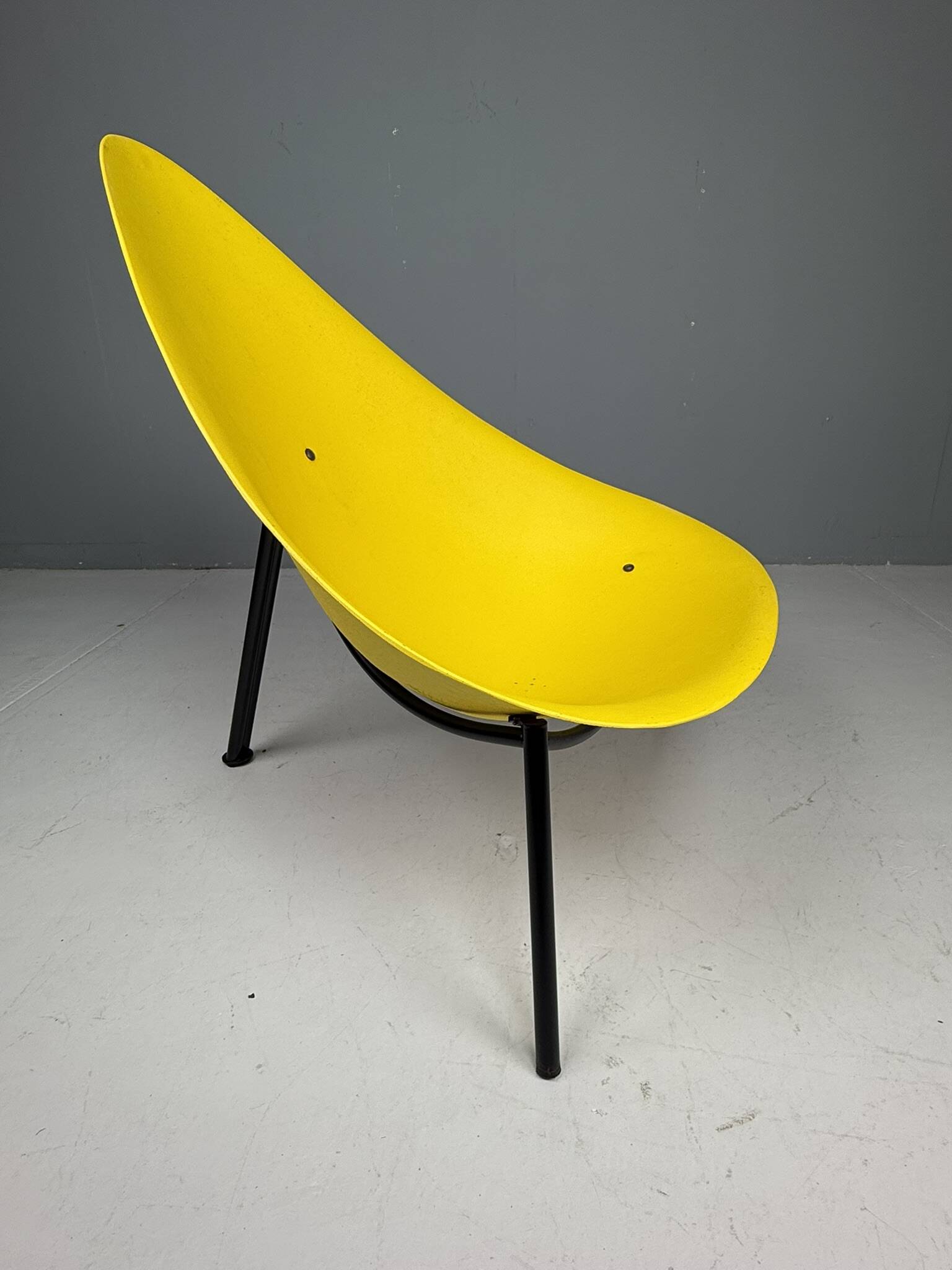 Yellow Tripod Lounge Chair by Ed Merat, France 1956