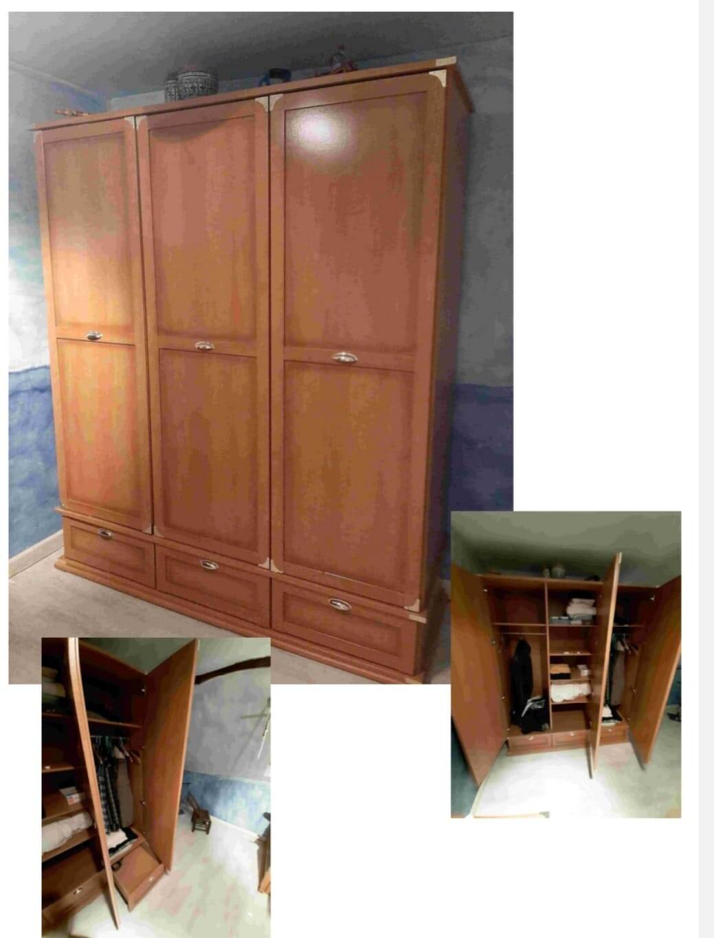Wardrobe with 3 doors and drawers