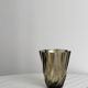 Smoked glass vase with twisted design