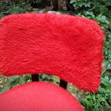 Pair of chairs "moumoute" red 70's