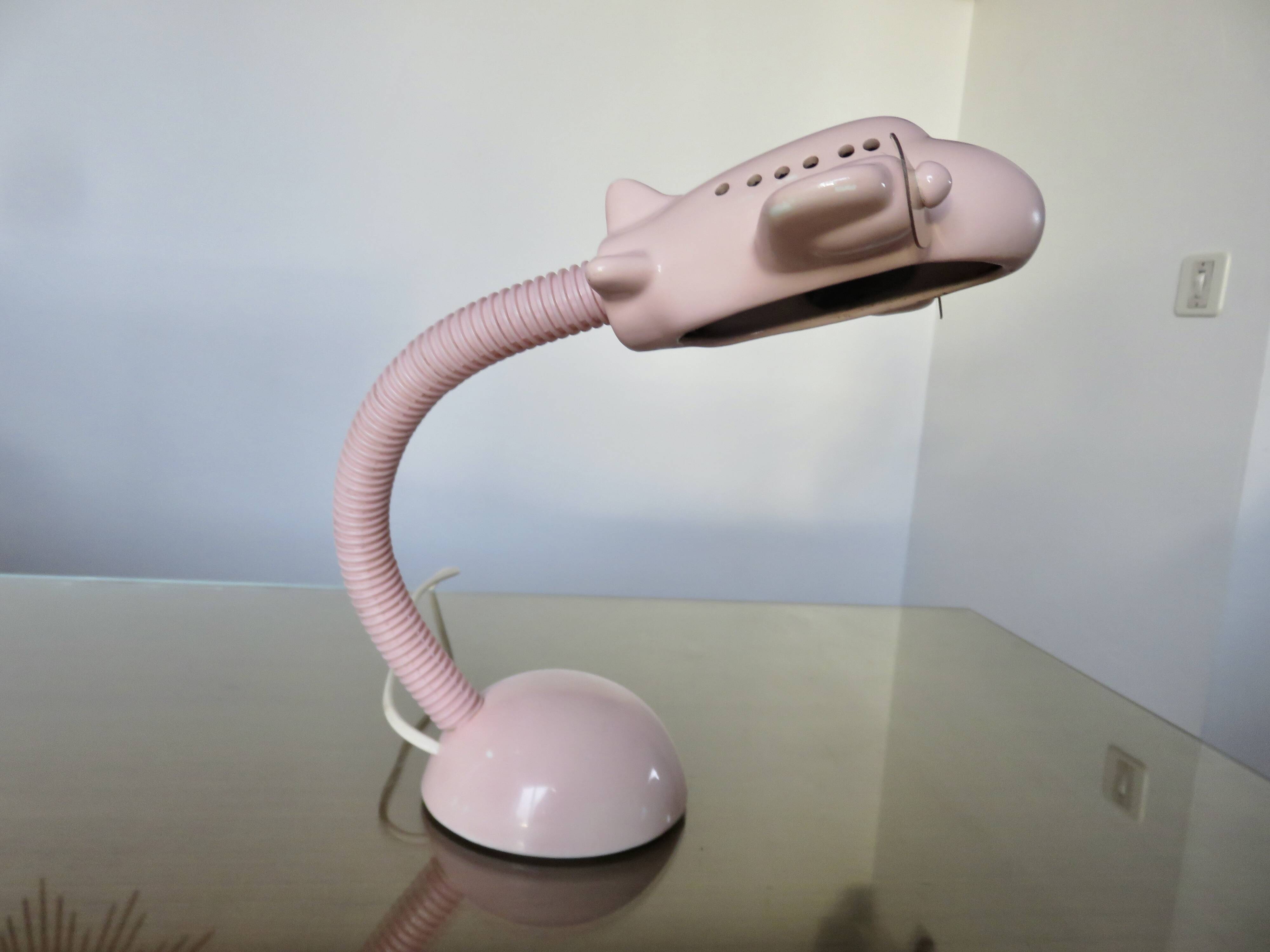 Pink ceramic “airplane” lamp from the 80s