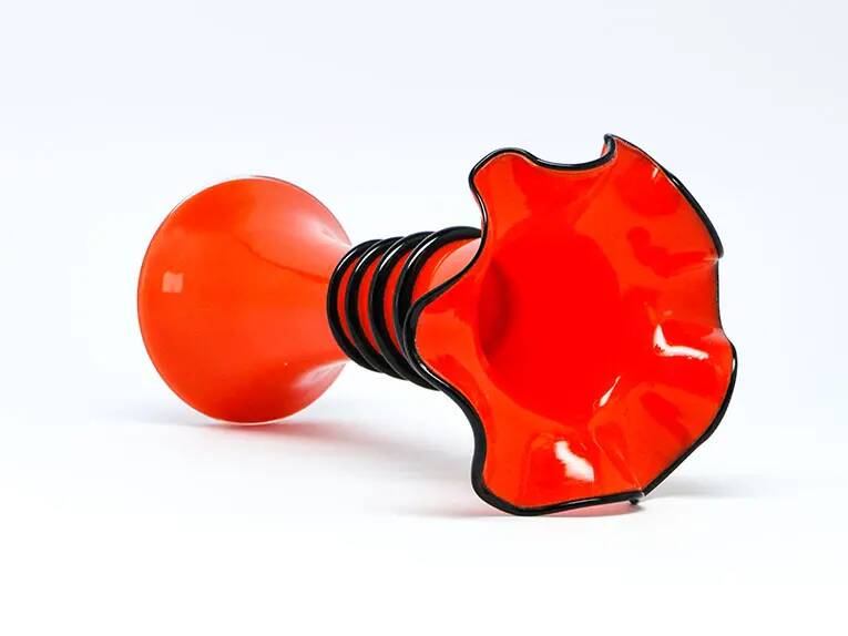 Tango vase, Art Deco, glass, Kralik, Czechoslovakia, 1930s