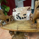 African tribal ensemble of 4 pieces of furniture for dignitaries of the Kingdom of Dahomey, Benin.