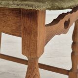 1970s, set of 4 Danish dining chairs, original condition, oak wood, furniture velour.