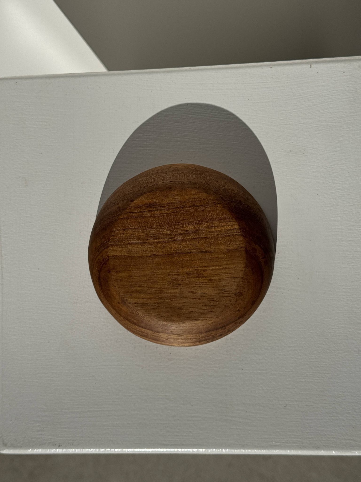 Circular teak monoxyle candle holder D12 H3
