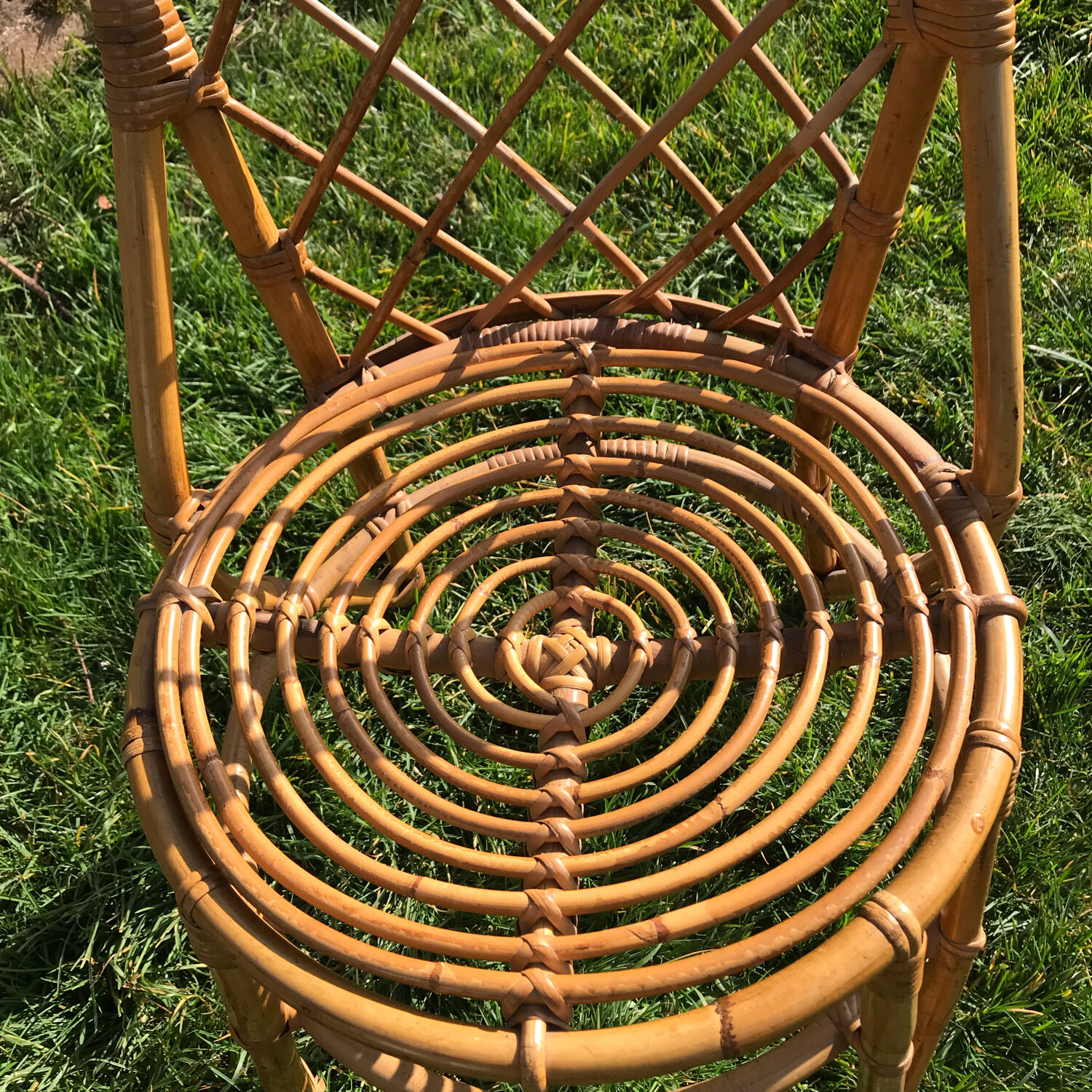 6 vintage wicker chairs 1960