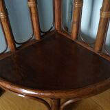 Corner shelf, corner unit, in wicker and wood