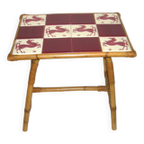 Bamboo-rattan coffee table from the 50s