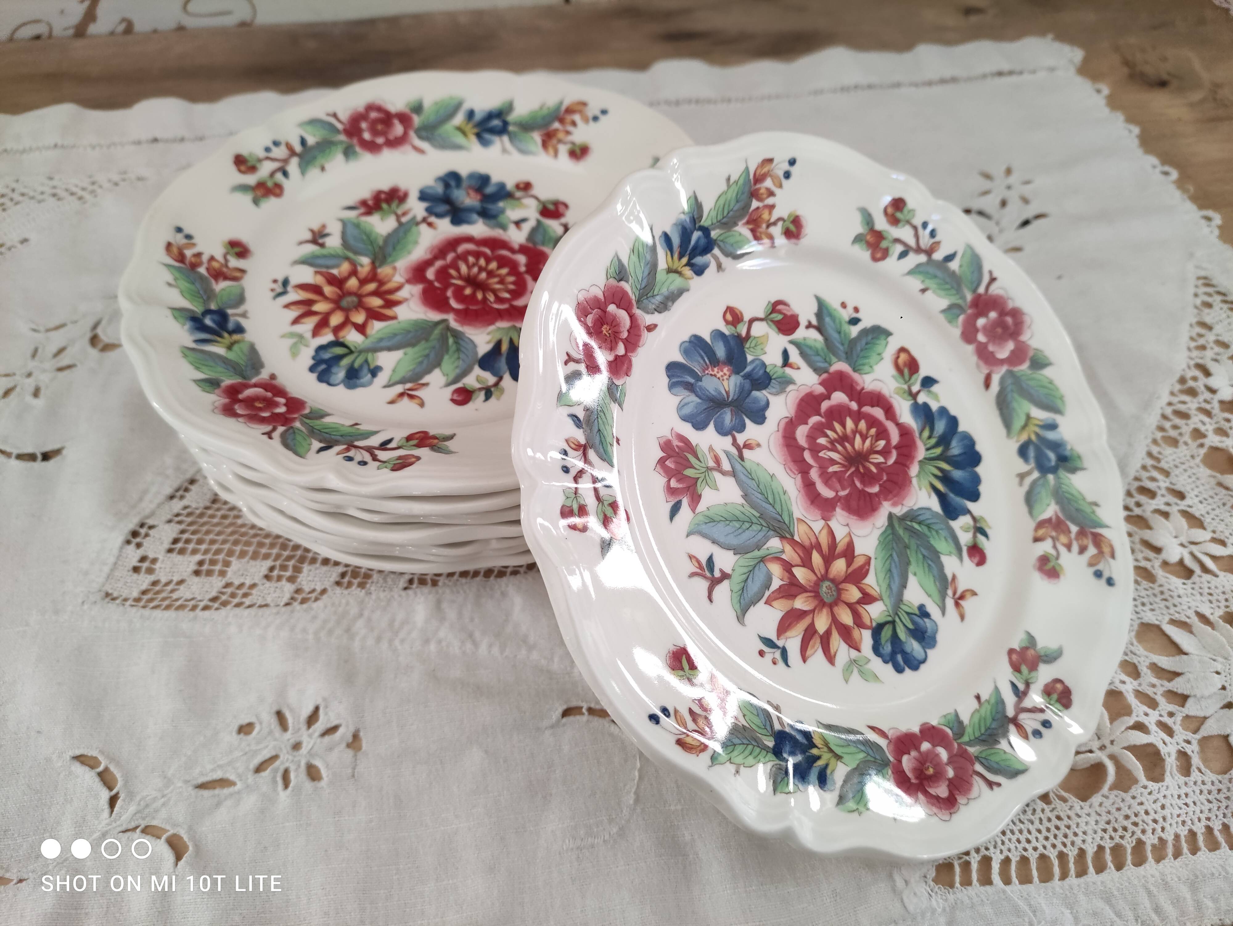 Set of 8 dessert plates Sarreguemines Vence model