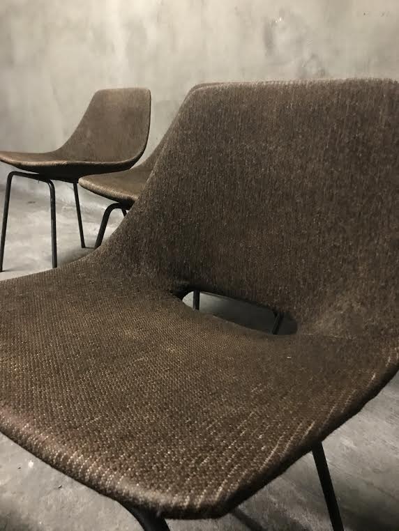 Set of 6 chairs "Tonneau" Pierre Guariche, Steiner Editions