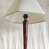 Table lamp by Unilux in wood and brass - mid 20th century.
