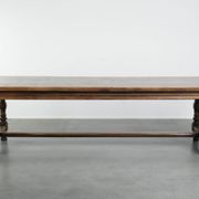 Large antique English oak farmhouse XXL dining table from the 19th century