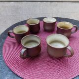 Set of 6 stoneware coffee cups