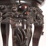 China, 19th century ironwood and marble pedestal coffee table