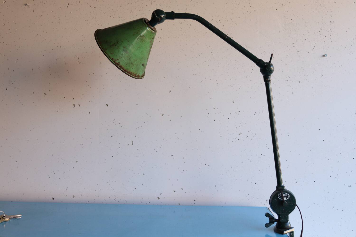 ELAUL articulated workshop lamp with clamp – 1930s/50s