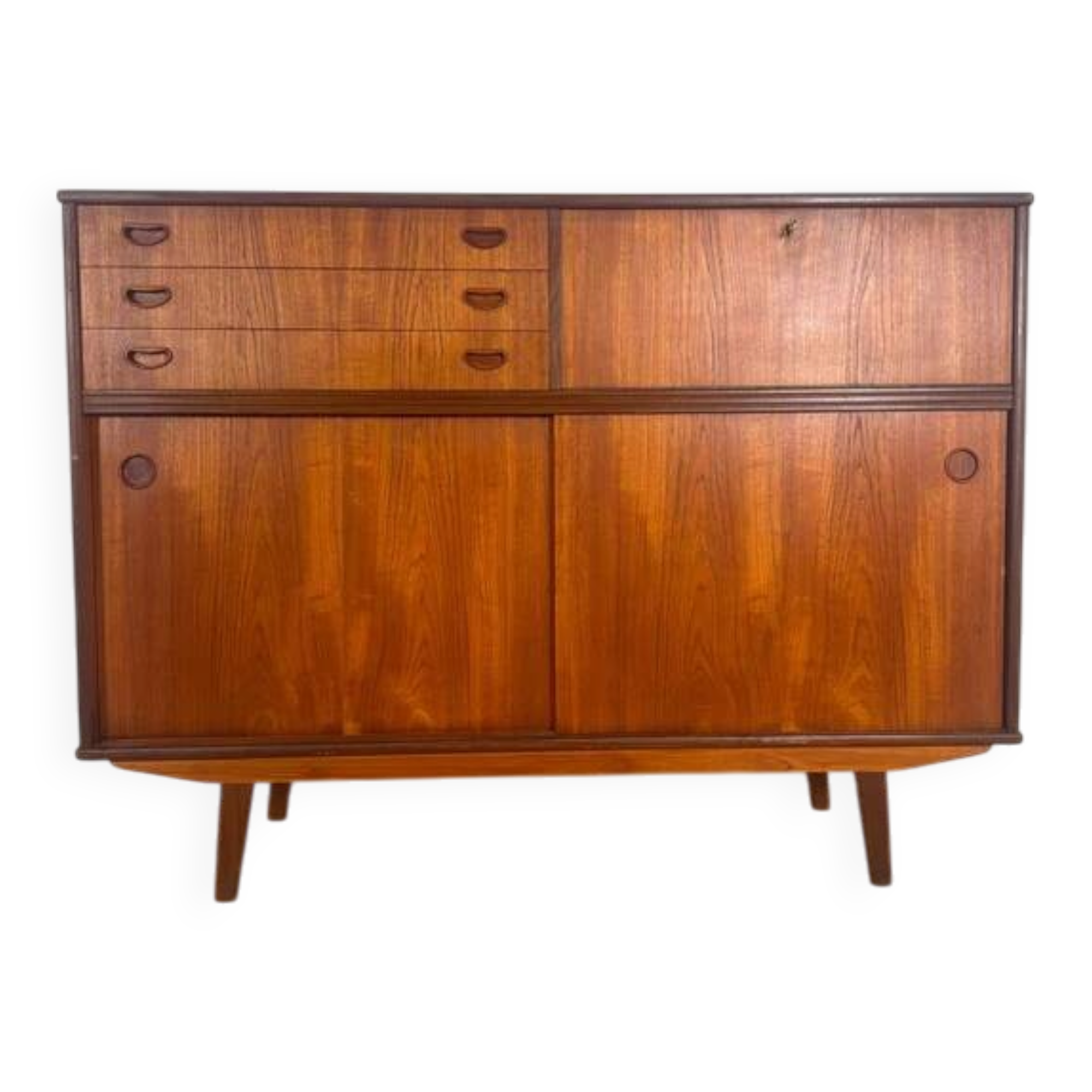 Vertical Danish teak sideboard, 1960s