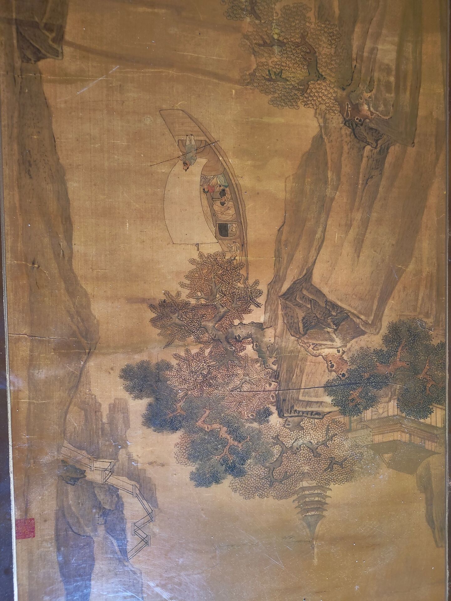 Table basse laquée décor chinois magnifiquement peint