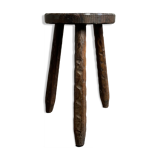 Tabouret tripode en bois années 60
