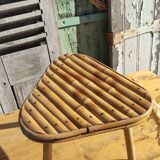 Vintage bamboo tripod stool