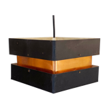 Pendant light in copper and black metal. denmark 1960s