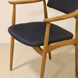 Chaise scandinave 1960 accoudoirs incurvés