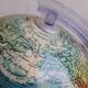 Bright vintage earth globe made in Italy 1970