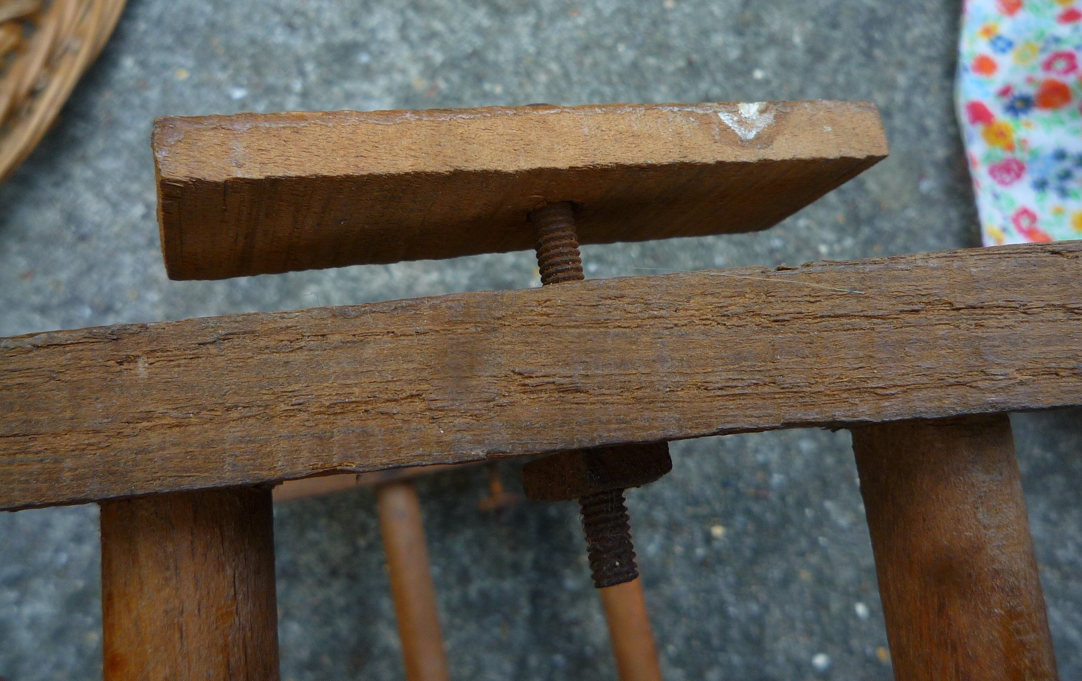 Pram/doll rattan crib, old 1950s toy