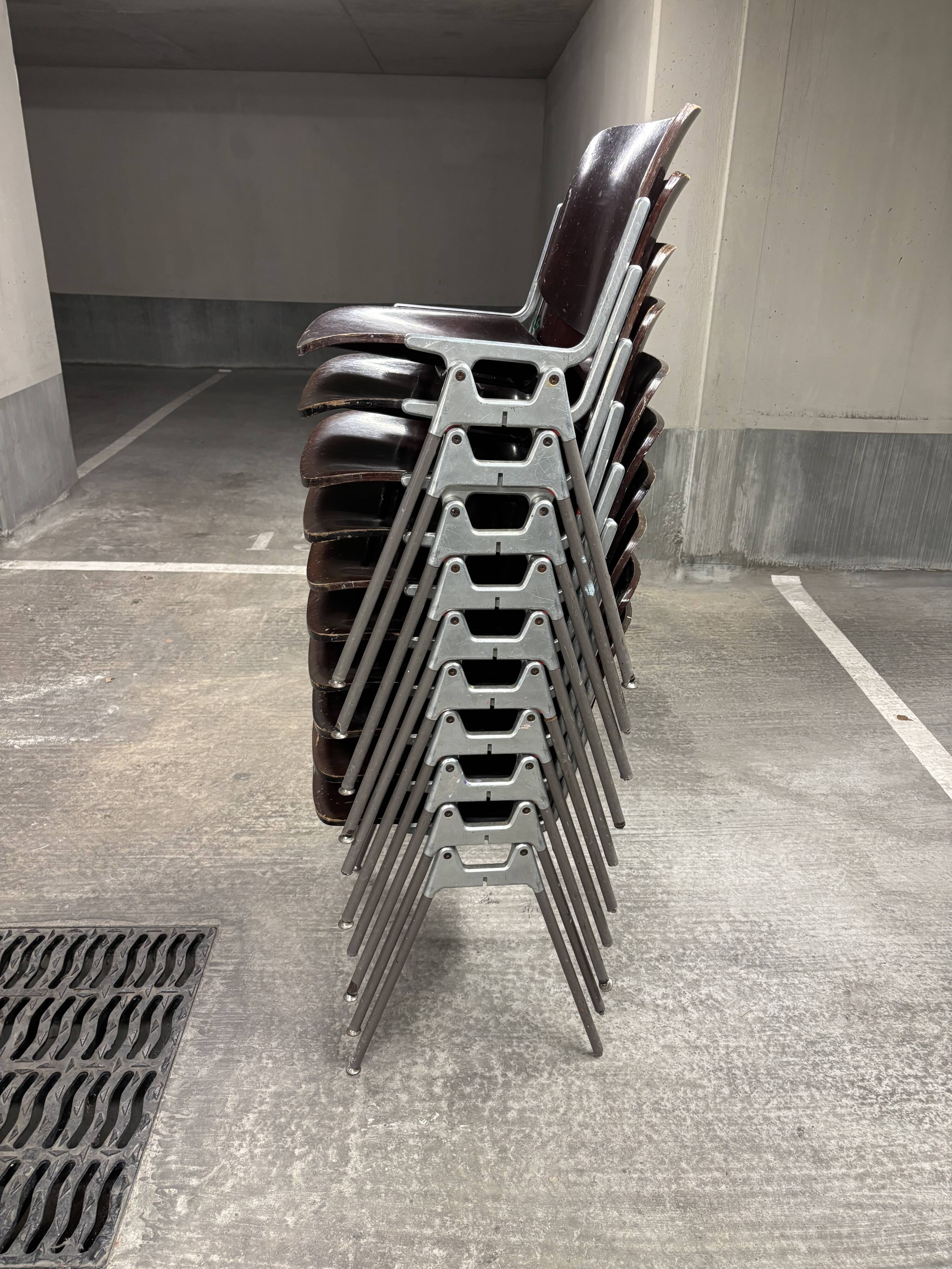 Set of 10 DSC 106 chairs by G. Piretti for Castelli.