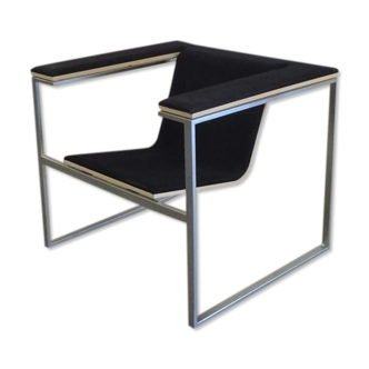 Industrial lounge armchair model Laaka with black wool fabric by Karri Monni for Lapalma Italy
