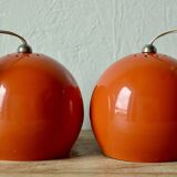 Pair of vintage falca lamps - ball lamps - space age design - made in italy