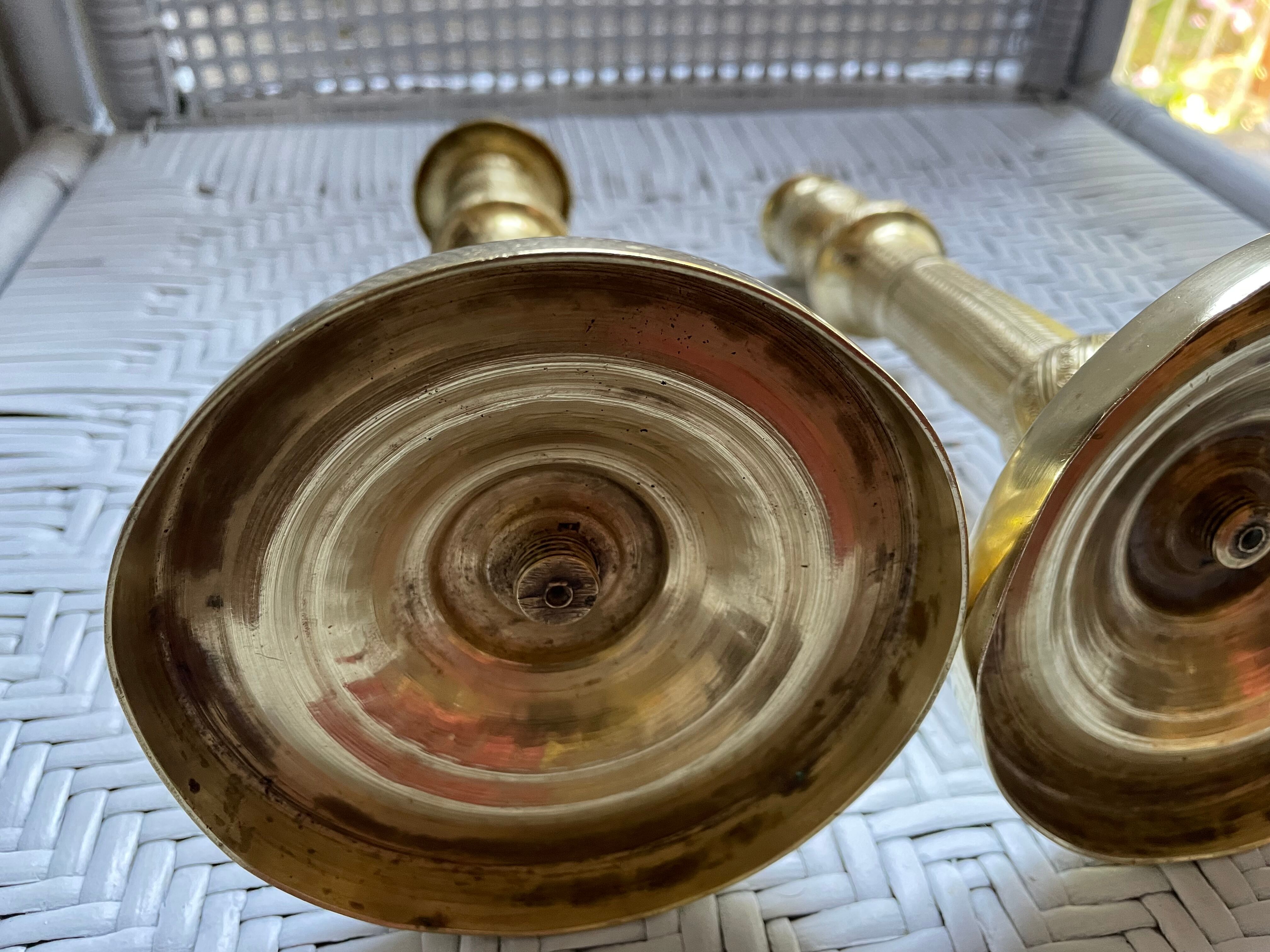 Pair of torch candle holders in chiseled gilded bronze XIXEME