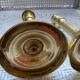 Pair of torch candle holders in chiseled gilded bronze XIXEME