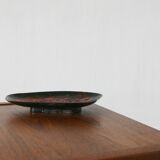 Brass and enamel platter, 1950s