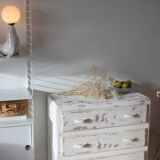 Small patinated art deco chest of drawers