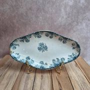 Ravier terre de fer Sté Amandinoise – modèle Oeillets – décor bleu ancien