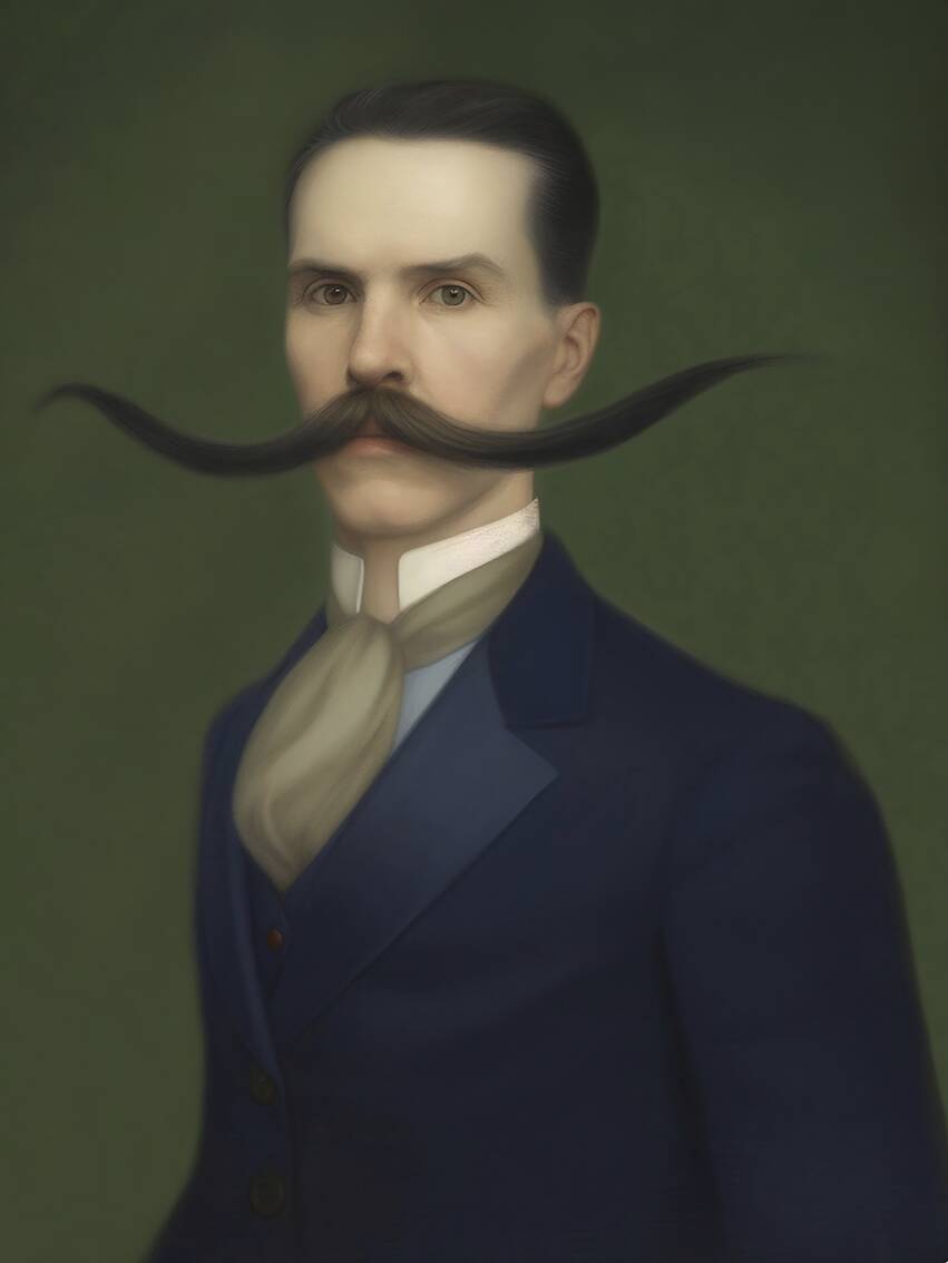Old portrait - “Les moustachu-es” series