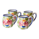4 hand-painted handcrafted mugs