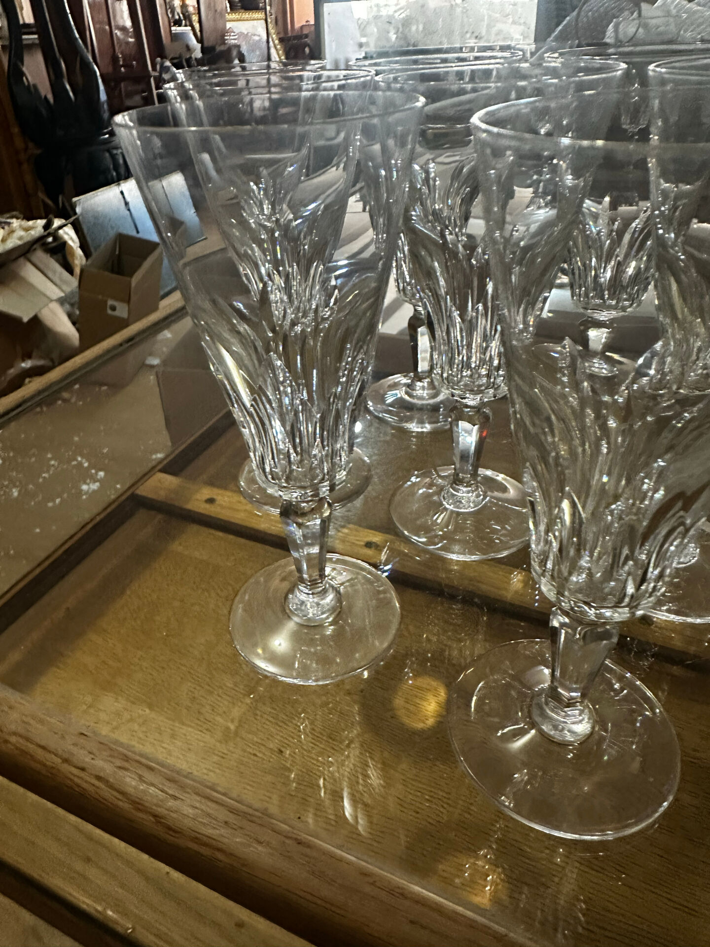 12 Baccarat champagne flutes model Carcassonne - stamped