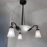 Muller Art Deco glass chandelier