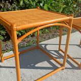 2 tables gigognes en rotin