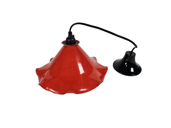Vintage - 'Tulipe' - émail - métal - lampe à pendentif - années 80